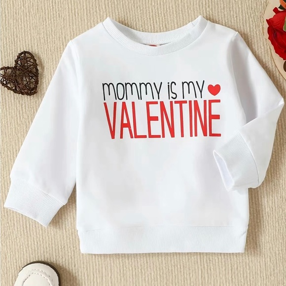 Boys white mommy is my Valentine Sweatshirt - Picture 7 of 7